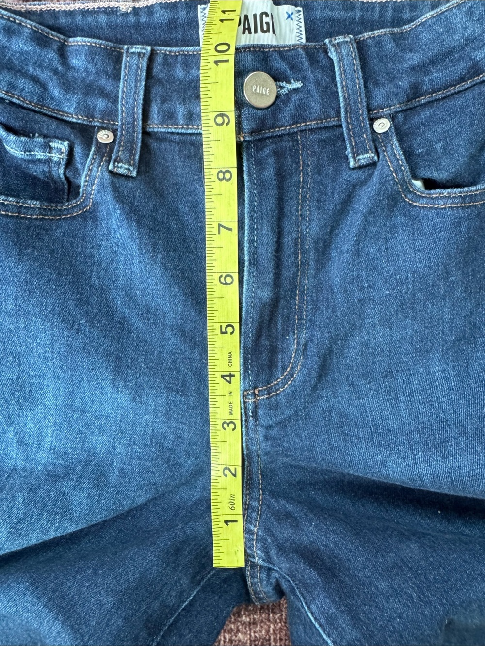 Paige Anessa Wide Leg Cropped High-Rise Jeans in Dark Blue Size 24 - Picture 6 of 8